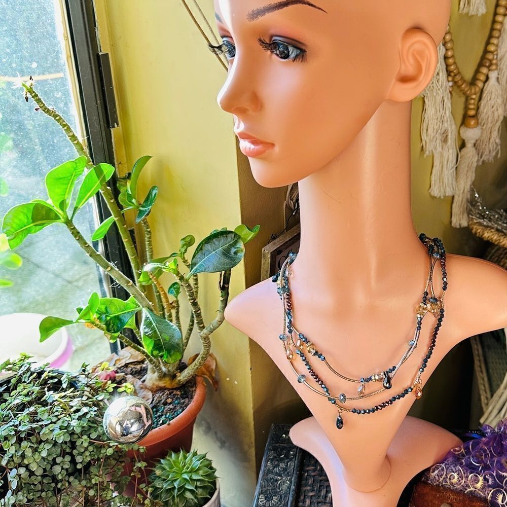 Vintage Multi Strand Austriancrystalnecklace - image 4